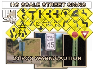 HO Scale Signs Warning/Caution Pack 1