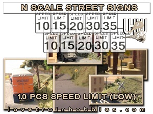 N Scale Signs Warning/Caution Pack 1.1