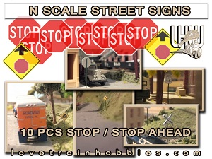 N Scale Signs Stop Ahead Pack 1.1
